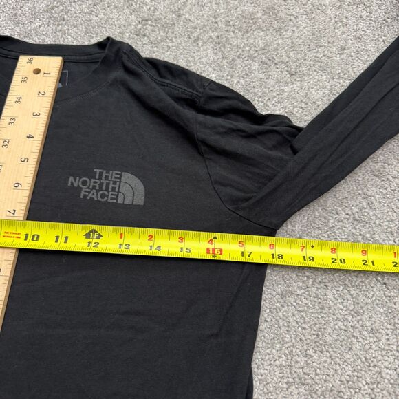 The North Face Long Sleeve Graphic T-Shirt Womens XS Black Crew Neck Cotton Tee - Picture 10 of 12
